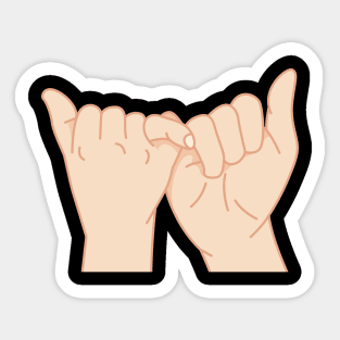 Pinky Promise Cute Fingers Love Trendy Hands Sign Sticker